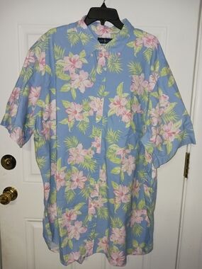 Men's 5XL Ralph Lauren Floral Print Button-Down Shirt